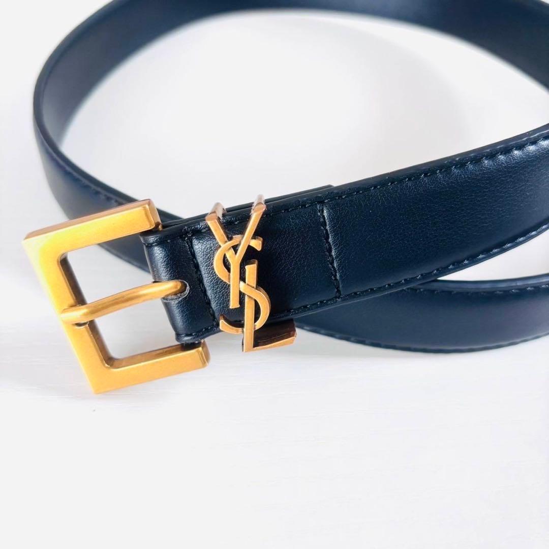YSL ゴールド ロゴ ベルト レザー
