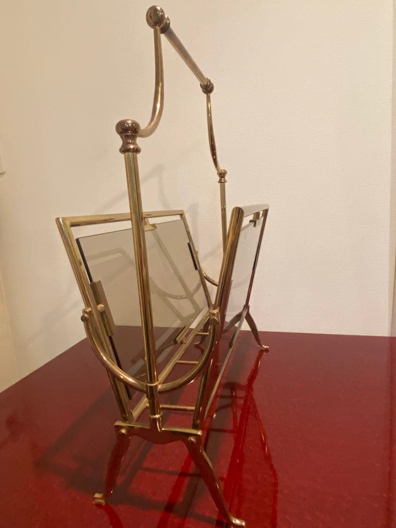イタリヤ　ミッドセンチュリー　ガラス　マガジンラック