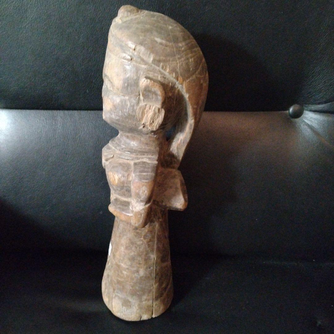 呪物　ネパール・インド北部　木彫り女性像（ヴィンテージ民芸品）プリミティブアート