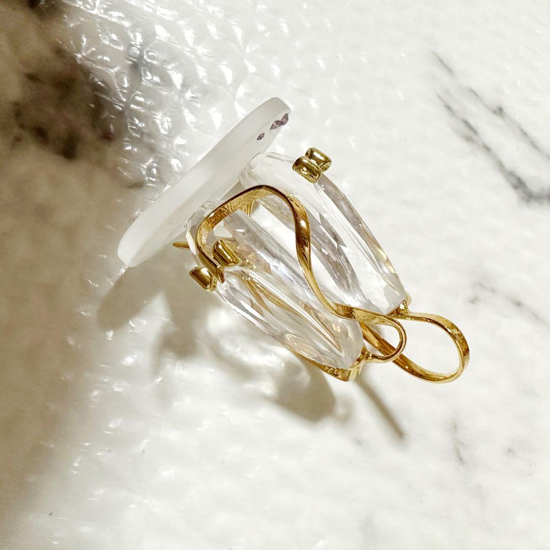 美品 スワロフスキー クリスタル バレエシューズ 置物 ゴールド