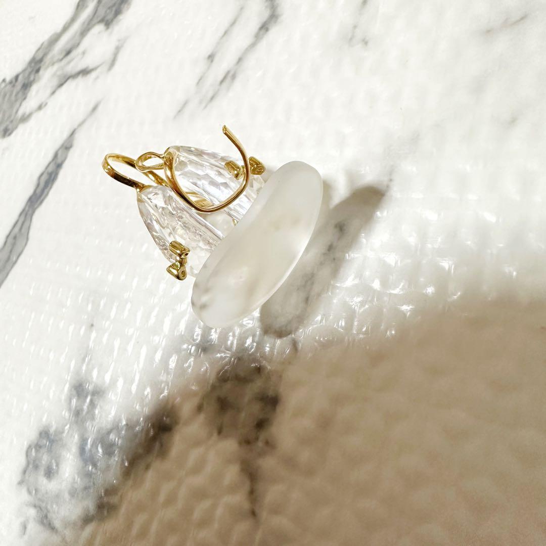 美品 スワロフスキー クリスタル バレエシューズ 置物 ゴールド