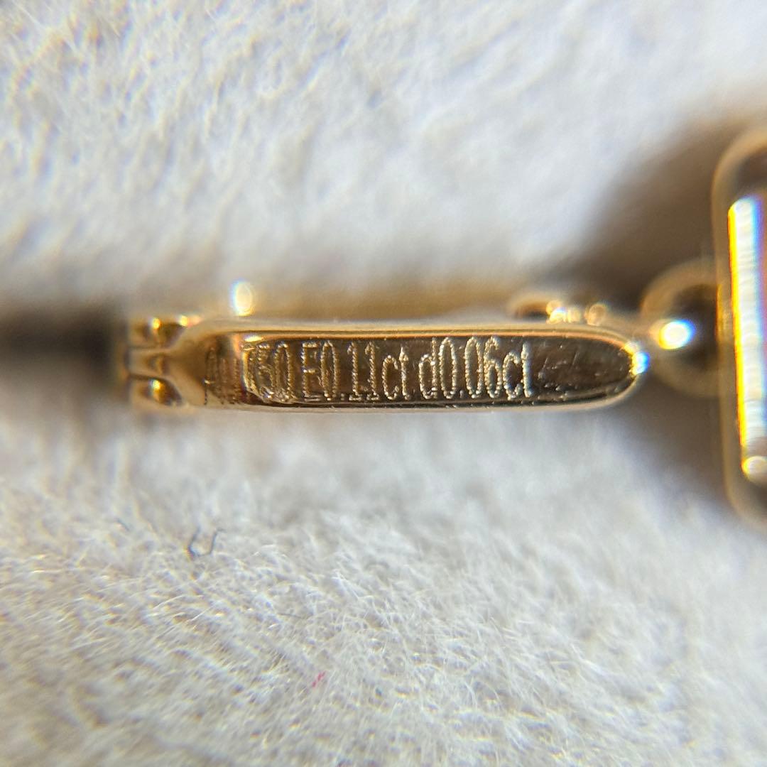 karen　K18エメラルド　ペンダントトップ　チャーム　18金　ダイヤ付