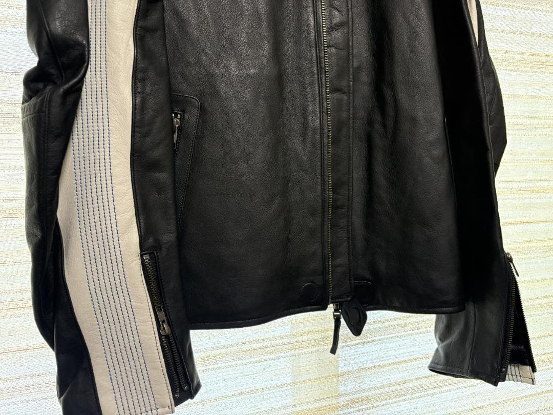 BMW レザー バイクジャケット 黒/グレー