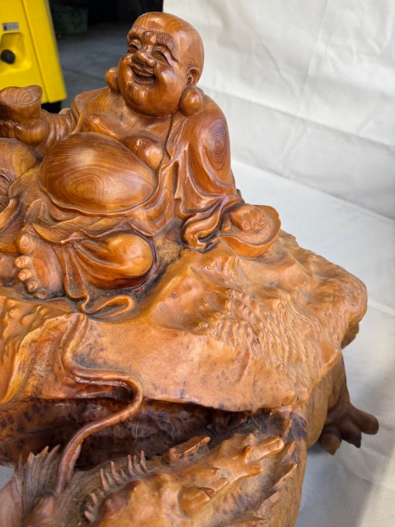 薔薇　　木製　オブジェ　インテリア　七福神　縁起物