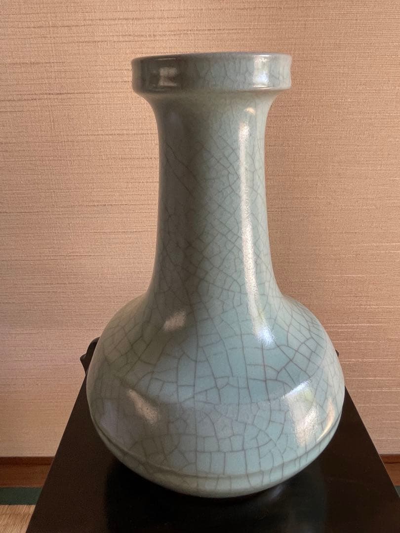 花瓶　粉青磁下蕪　青木清高作