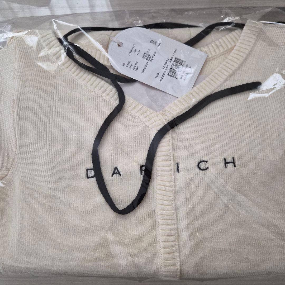 ダーリッチ Darich　 ウエストオープンリボンデザインニットミニワンピース