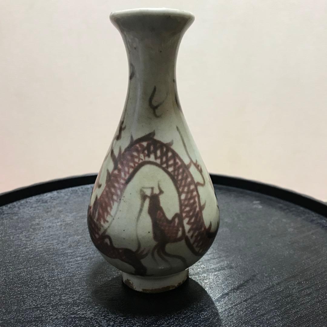 骨董品　中国美術　龍紋　花瓶