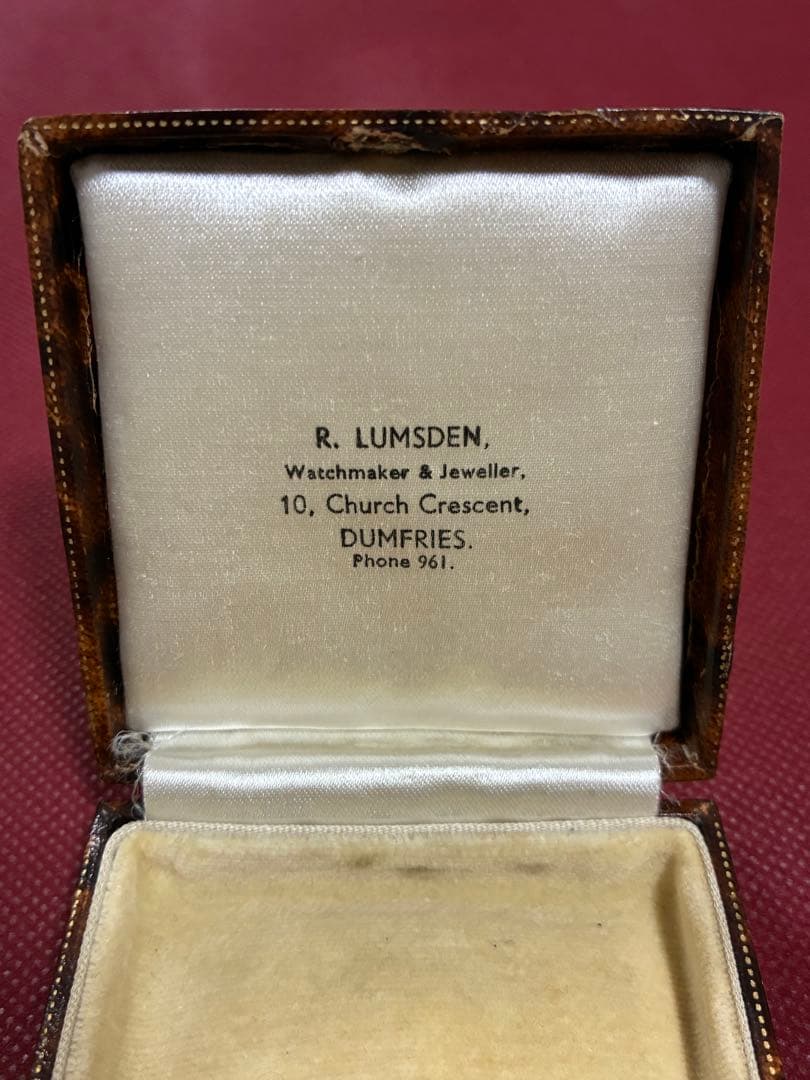 英国アンティークジュエリーケース ベージュベルベット