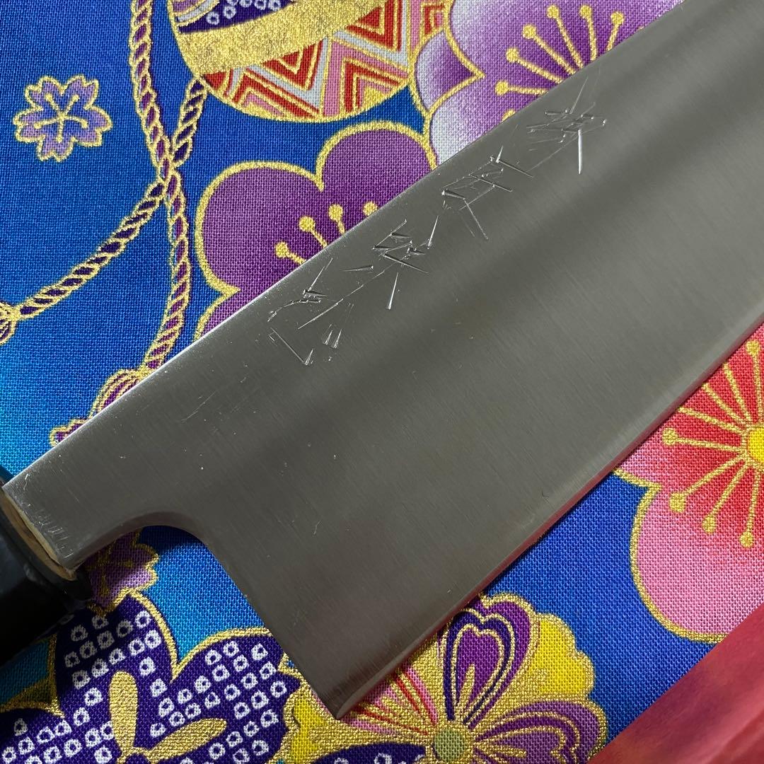 堺匠味正 プロ仕様 青スーパー 三徳 165mm 水牛八角柄