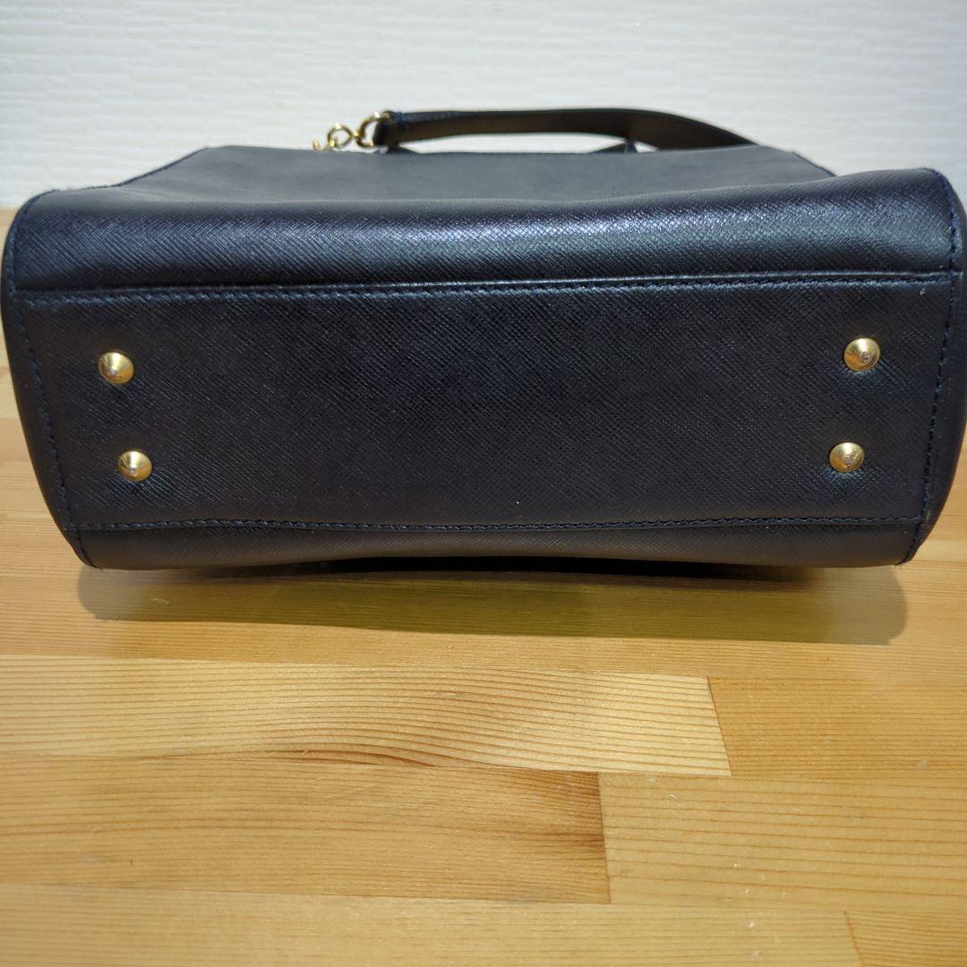 PRADA ネイビー レザー ショルダーバッグ　プラダショルダー　サフィアーノ