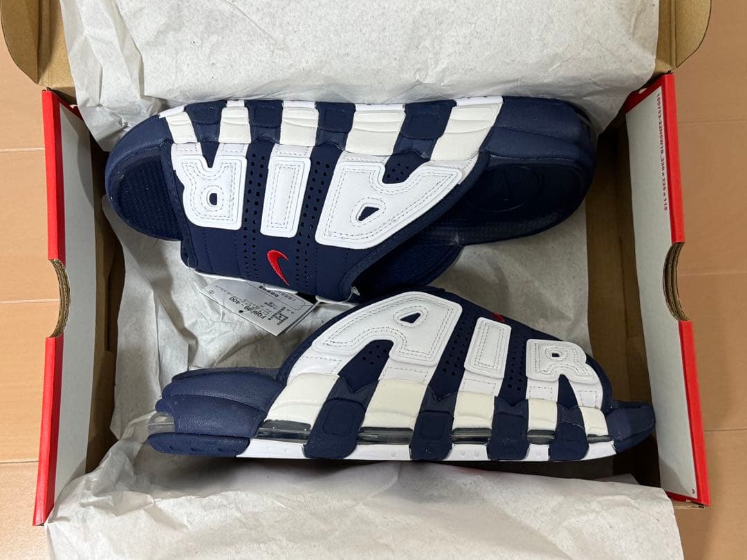 靴 NIKE AIR MORE UPTEMPO SLIDE \"Olympic\"