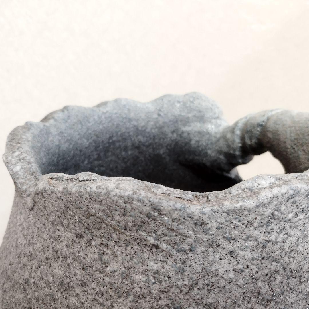 値下げ【新品・未使用】浅紫ひねり手　大壺傘立　へちもん　信楽焼　壺　傘立て