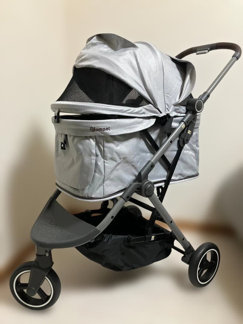 コムペット ルルテイル ラバーロックグレー 3輪ペットカート 中型犬・小型犬