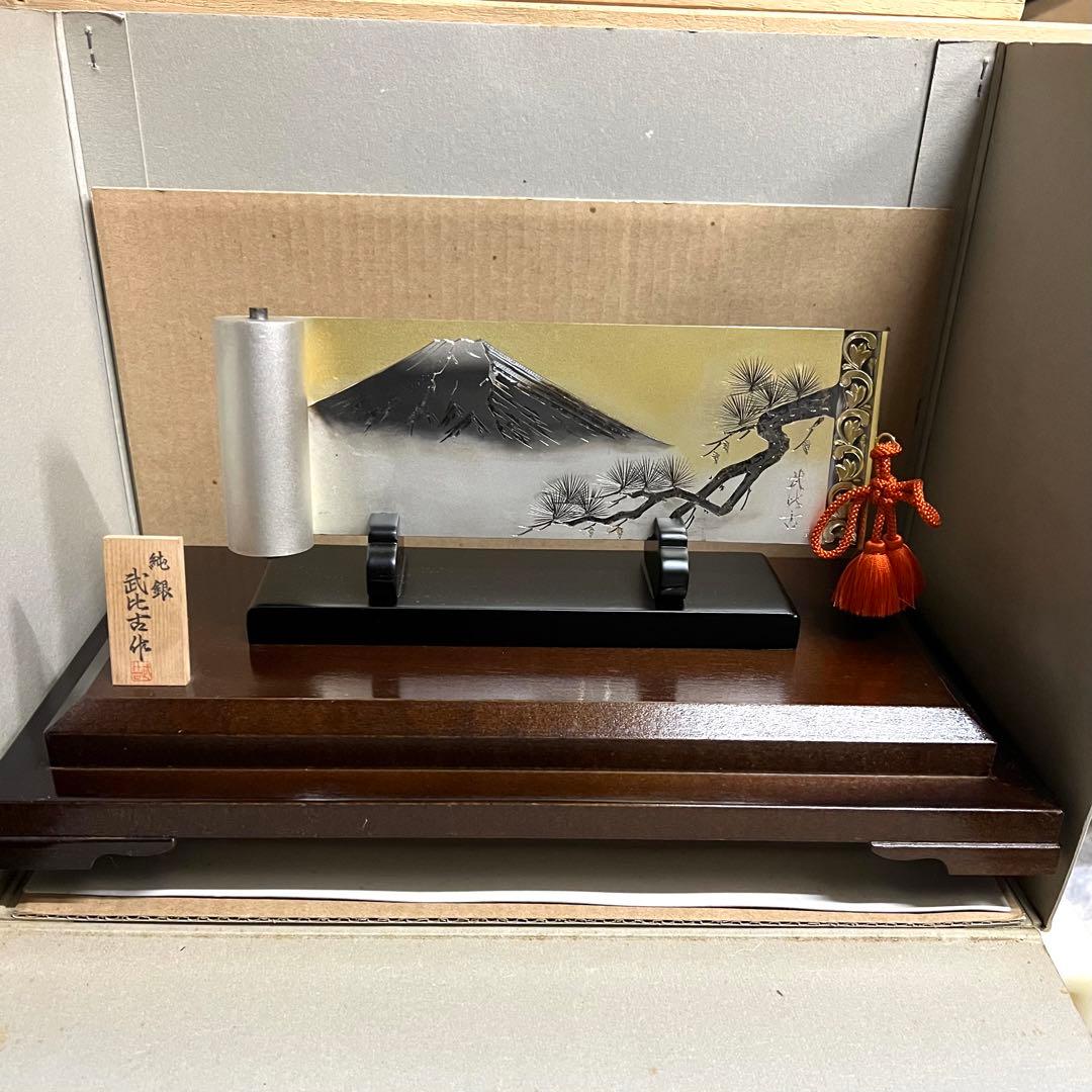 銀製 巻物 富士山 7号 SILVER999 純銀