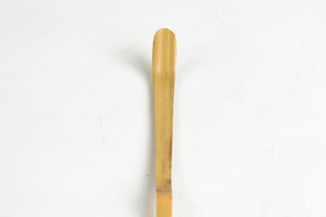 茶道具　銘「深山路」竹茶杓　立花大亀老師書付　下削り　楳玄作