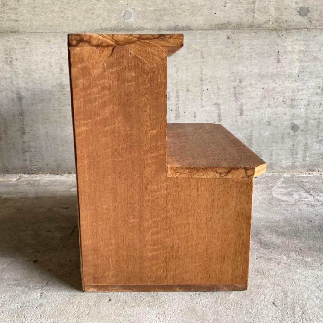 木製 ラック キャビネット 飾り棚 置物台 花台 踏み台 2段 シャビー レトロ