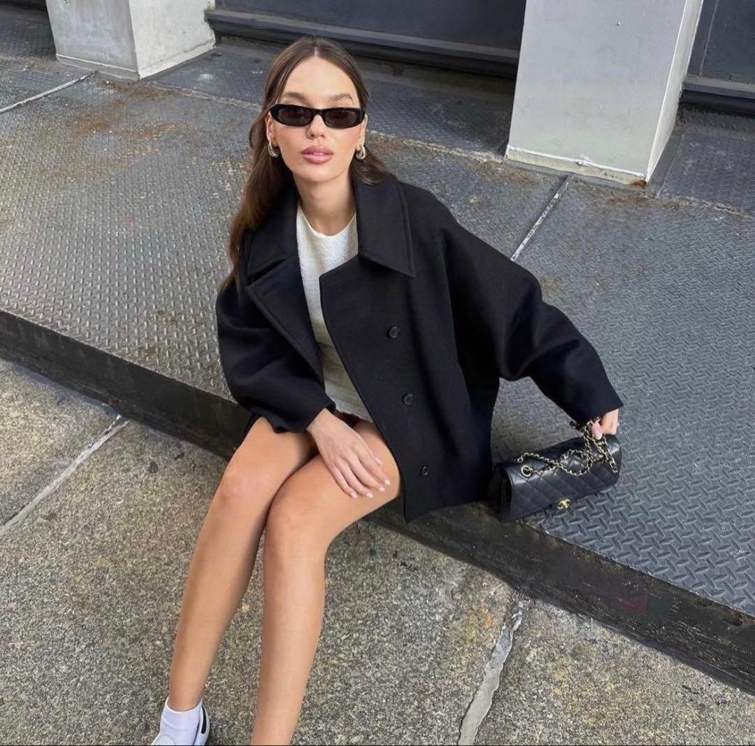 ZARA zw collection クロップド MANTECO ウールコート