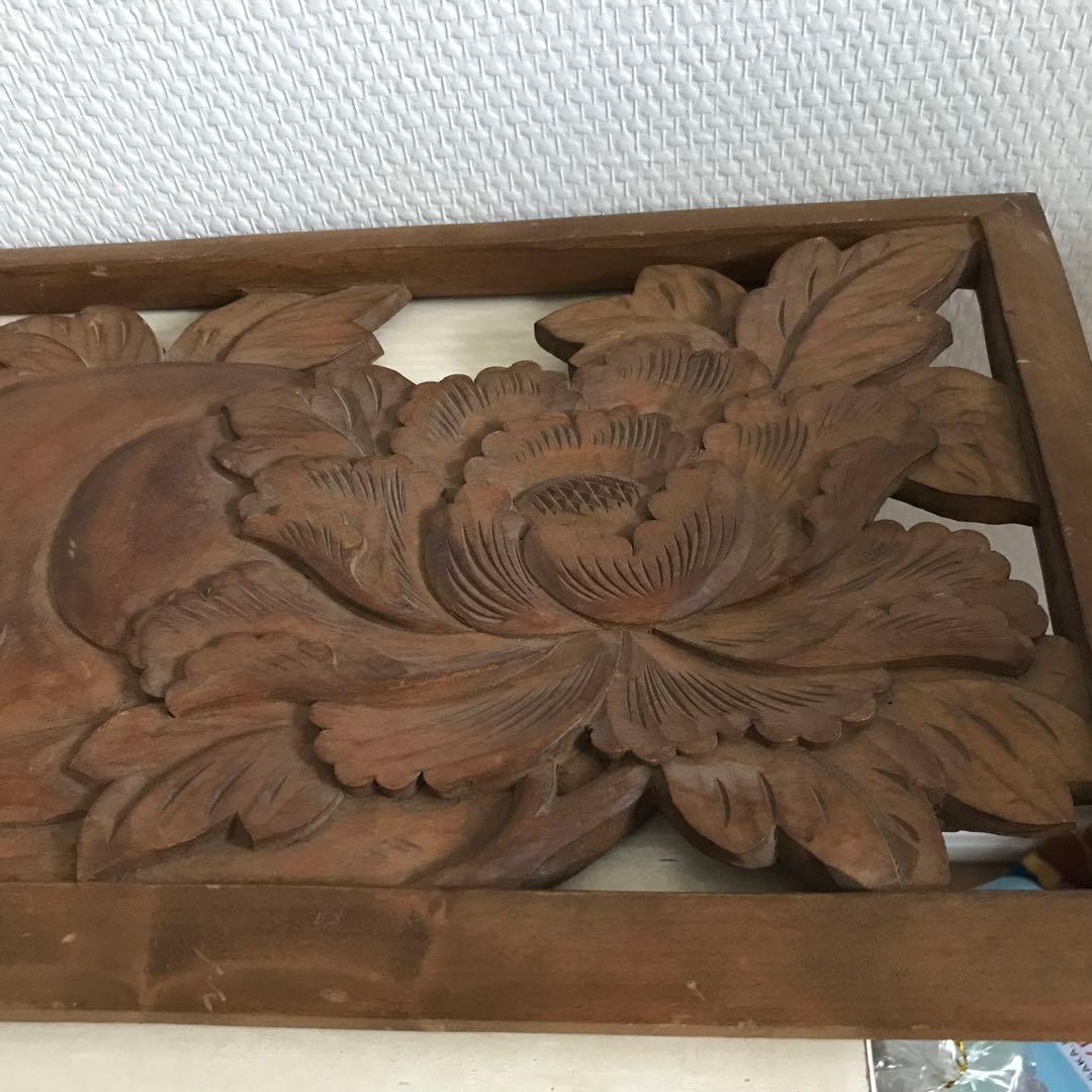 欄間　らんま　アンティーク　彫刻　木製　猫　ヴィンテージ　ねこ