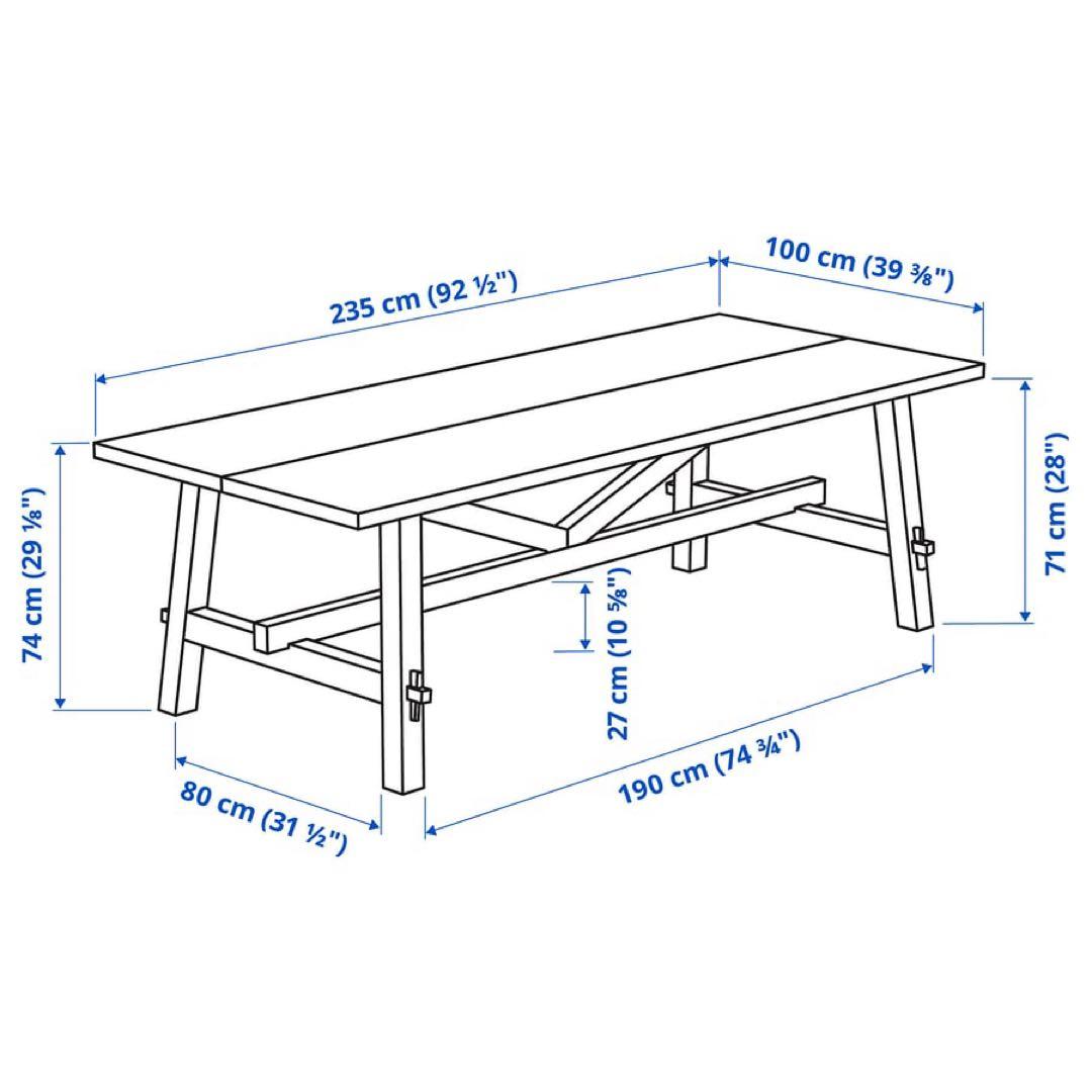 IKEAナチュラルウッド ダイニングテーブル 235cm