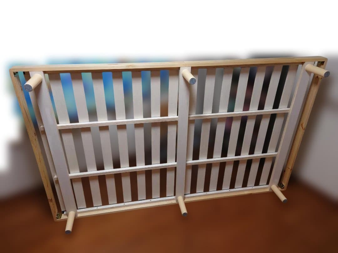 美品 ニトリ製 セミダブルサイズ 脚付きすのこベッド (SRN2 NA) 組立式