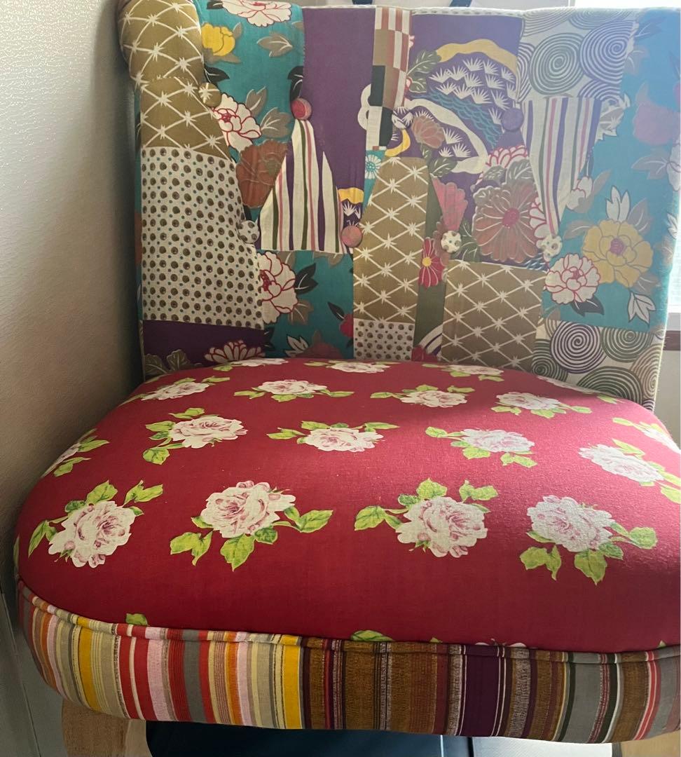 和風パッチワークデザイン椅子