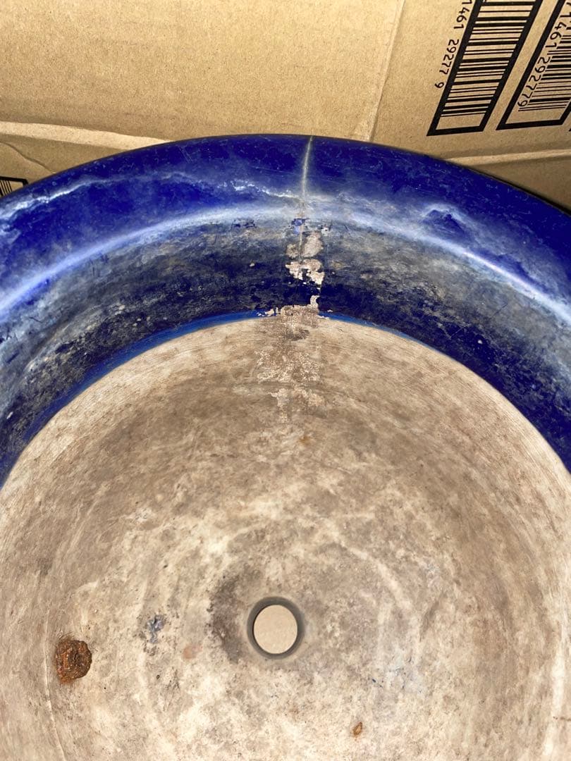 最終価格　盆栽鉢 植木鉢 鉢 瑠璃　アンティーク