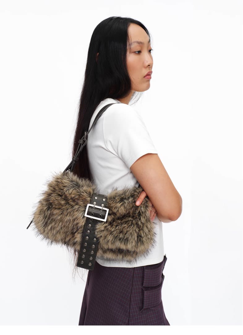 oinimiくまちゃん ふわふわ 腋下バッグ ワンショルダー 韓国カジュアル