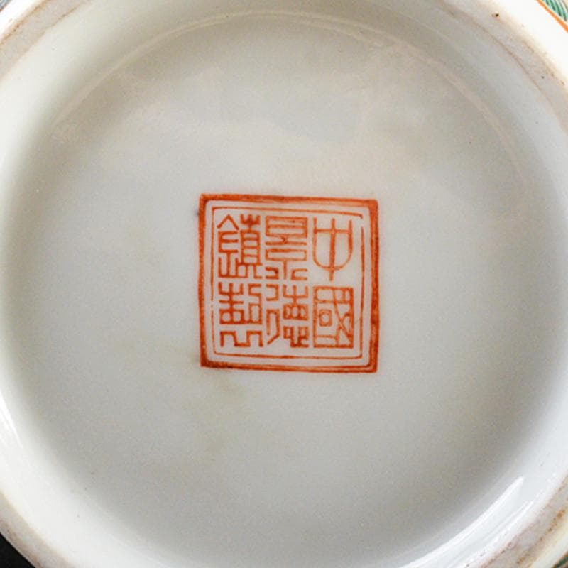 中国　中国景徳鎮製款　薄胎　粉彩百花龍文瓶　梅瓶　F　R6147B