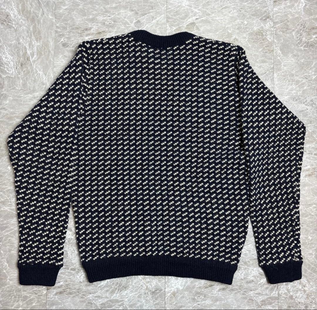 名作 ノルウェー製 80s L.L.Bean バーズアイ ニット M 鳥の目