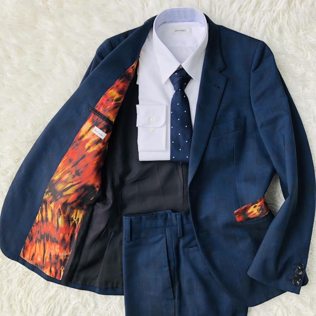 【希少】Paul Smith セットアップスーツ チェック柄 Mサイズ 裏地総柄