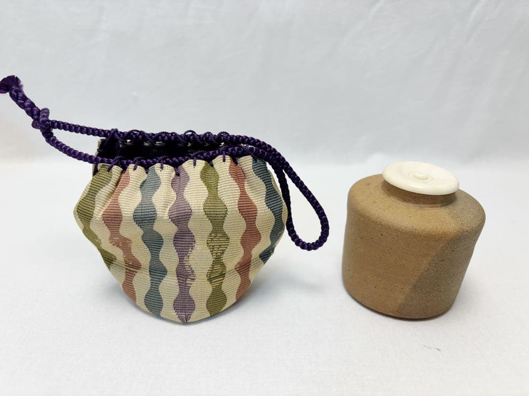 未使用 茶道具 桐木 茶通箱セット 木製黒真塗 高台寺蒔絵棗 大津袋 茶入 仕覆