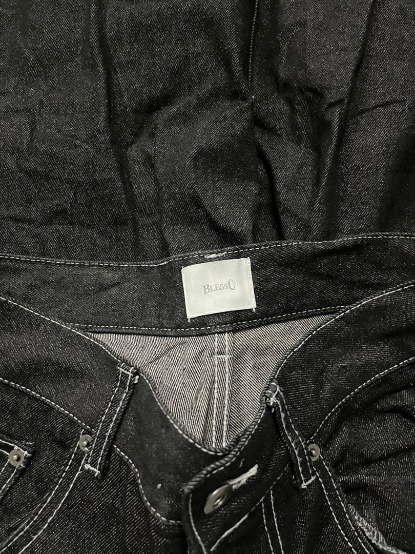 【BLESSUブレスユー】ダブルニーリジットデニムパンツ ブラック L 完売品