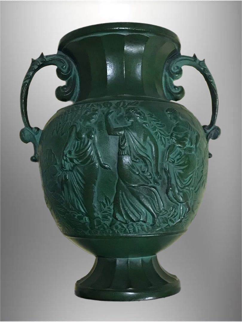 青銅製 持ち手付き花瓶 2.6kg