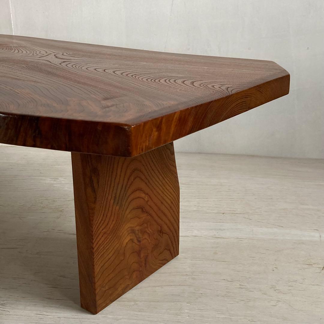 古い木製 テーブル けやき 欅 一枚板 耳付き